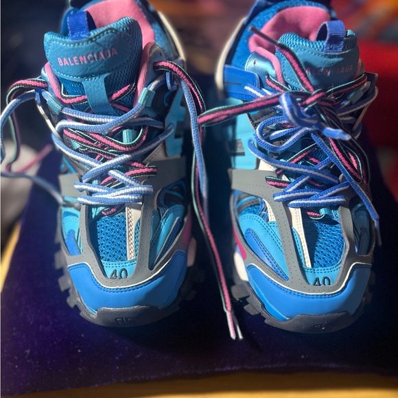BALENCIAGA Blue and Pink Sneakers size40/US 7 - Picture 9 of 10